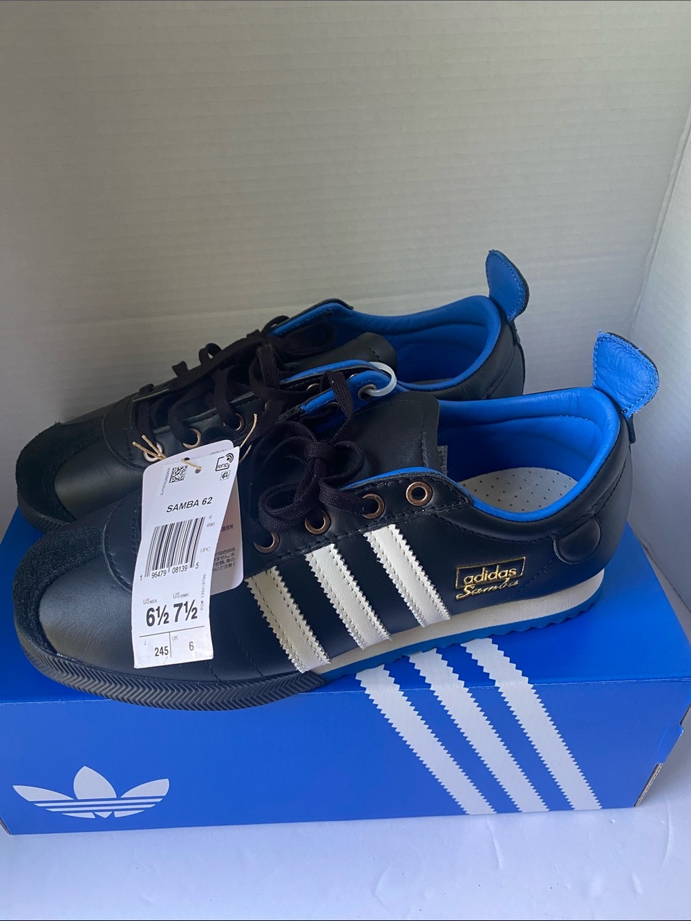 adidas Originals Kids Black and White Samba Sneakers